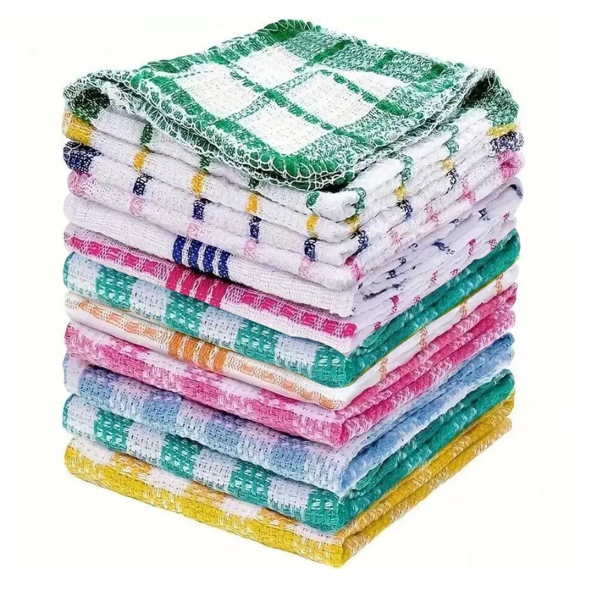 12 Pcs Kitchen Dish Cloths Cotton Super Cleaning Absorbency Towel Washing Rags