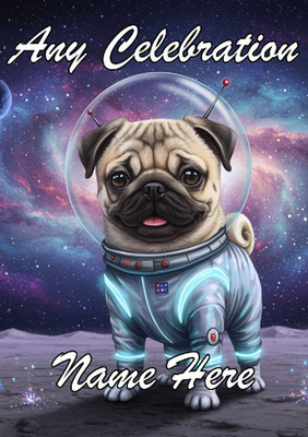 nai323 Mops Hund Raumfahrer Astronaut Geburtstagskarte Vater Mutter jeder Anlass
