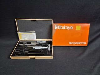 Mitutoyo 129 127 Depth Micrometer 2.5 4" OE Case and Accessories