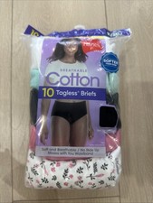 Hanes Women's Breathable Cotton Tagless Briefs 3XL Size 10 Assorted 10-Pack