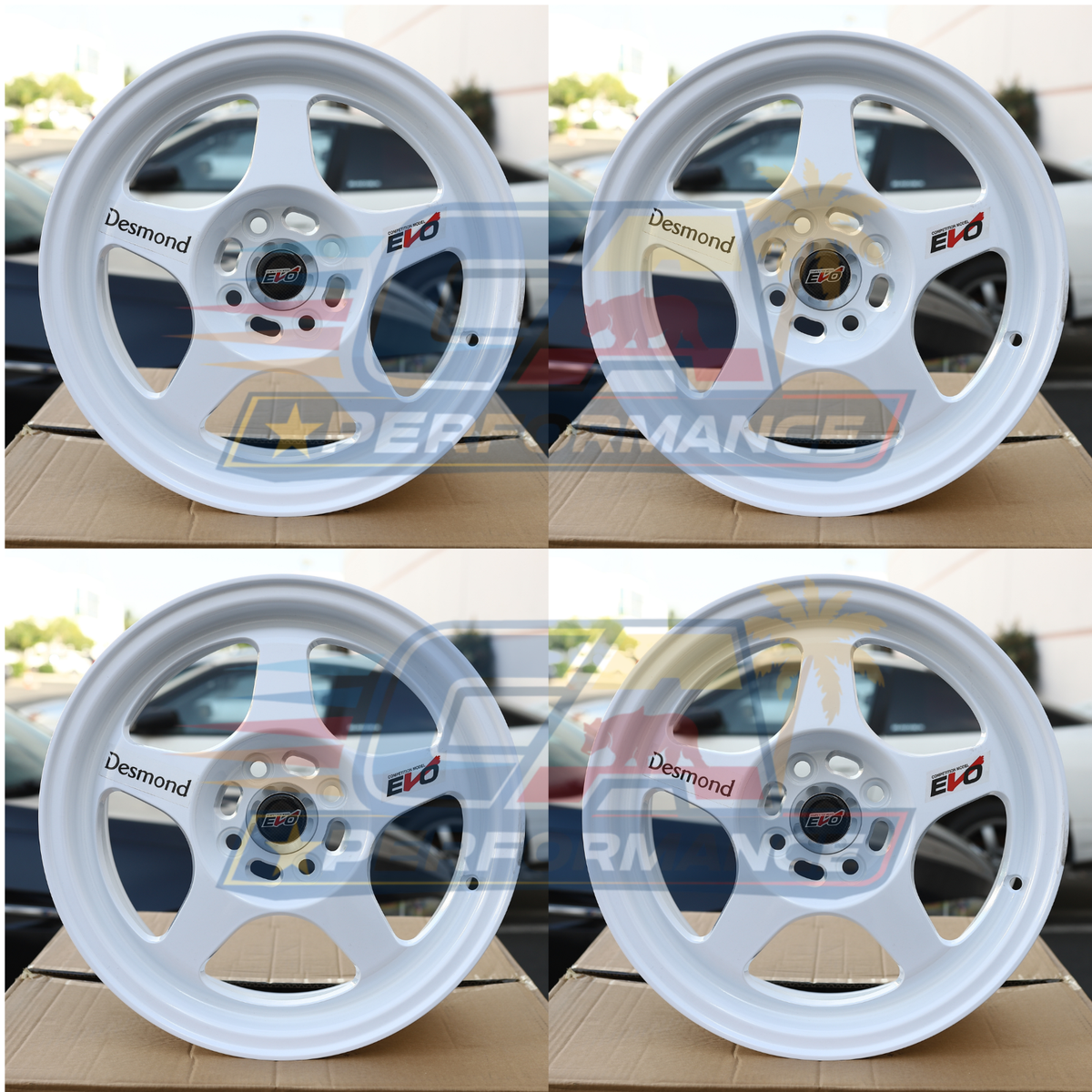 Desmond RegaMaster EVO 15インチ ホイール タイヤセット New Set 15 Inch Rims Wheels Desmond Regamaster EVO II Style 15x7 +