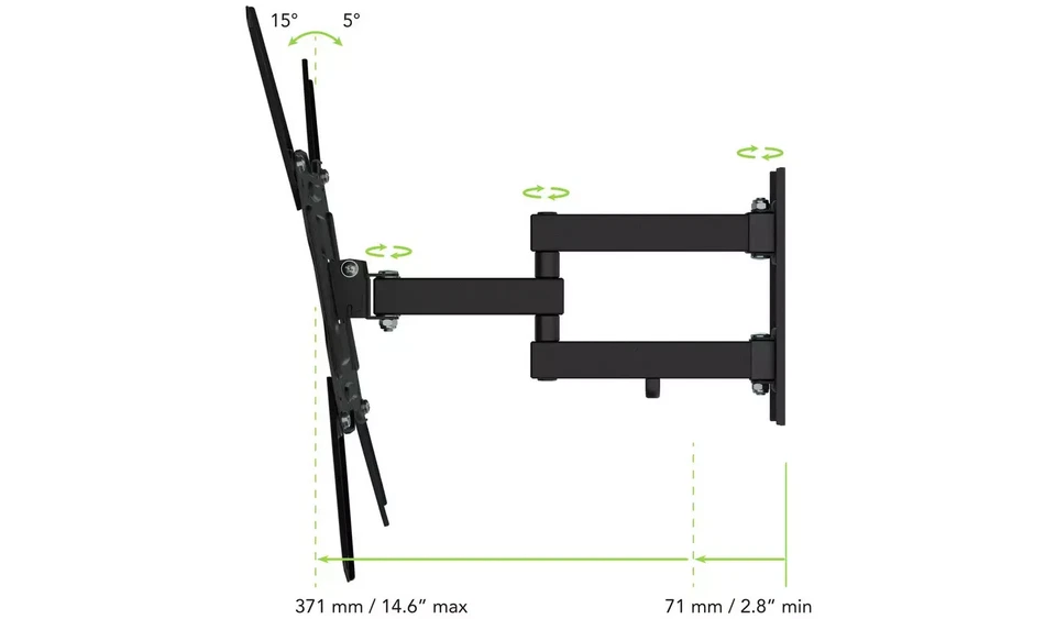 AVF TV Wall Bracket 32 55 Inch Multi Position Tilt Swivel 25kg AAL444 No Screws - Image 2 of 4