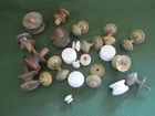 Collection of Reclaimed Antique Vintage Pull Door Draw Knobs Wood Ceramic Brass