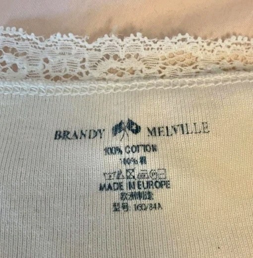 Brandy Melville White Lace Trim Great For Layering V-neck Tank Top S
