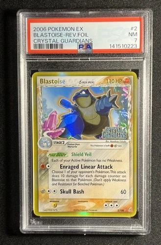 Pokemon Blastoise (Delta Species) 2/100 Crystal Guardians Reverse Holo PSA 7
