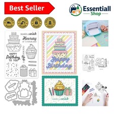 Versatile Happy Birthday Clear Stamps  Metal Die Cuts for Creative Scrapbooking