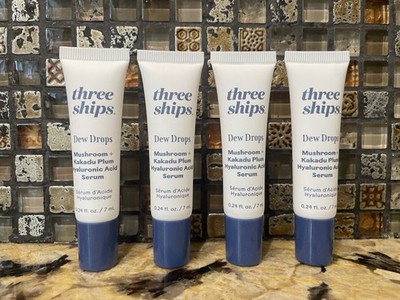 Bundle of 4 Three Ships Dew Drops Hyaluronic Acid Serum .24oz Each- 0.96oz Total