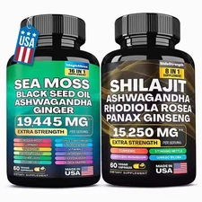 2025 Dynamic Vitality Bundle - Sea Moss Multivitamin & Shilajit Power Combo US