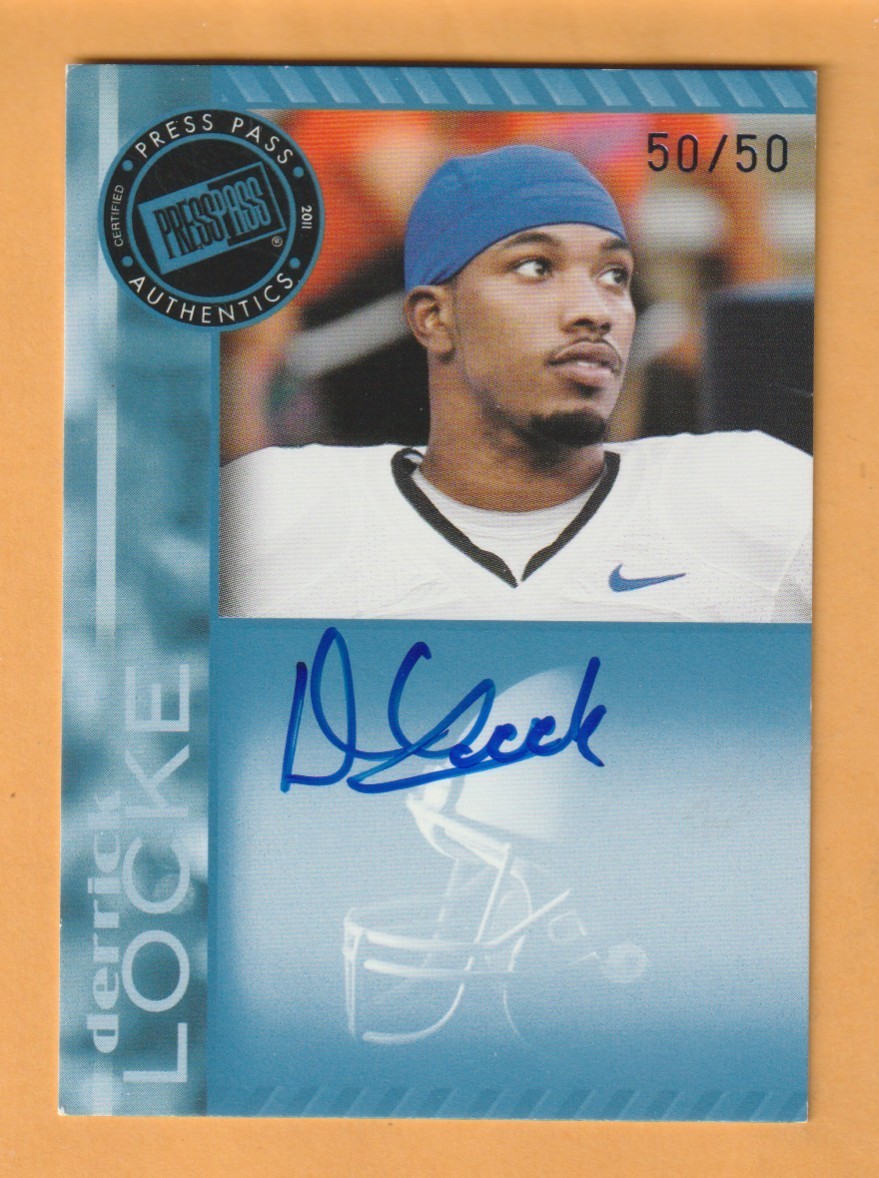Derrick Locke Kentucky Wildcats AUTO 2011 Press Pass Autographs Blue /50