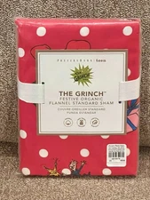 NEW Pottery Barn Teen Dr. Seuss The Grinch Festive Organic Flannel Standard Sham