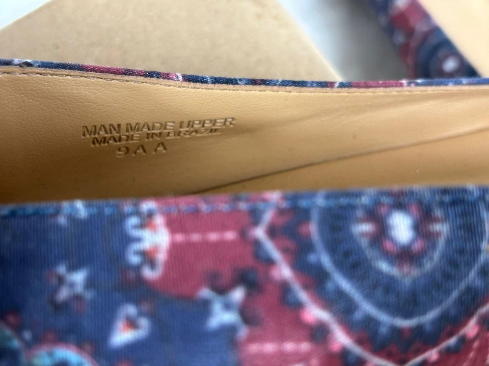 Talbots Tapestry Ballet Flats Womens Size 9AA Paisley Regal Leather Sole - Image 3 of 4