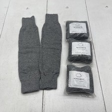 Nitesheys Leg Warmers Womens One Size Gray Winter Lambswool Cuff Footless Socks