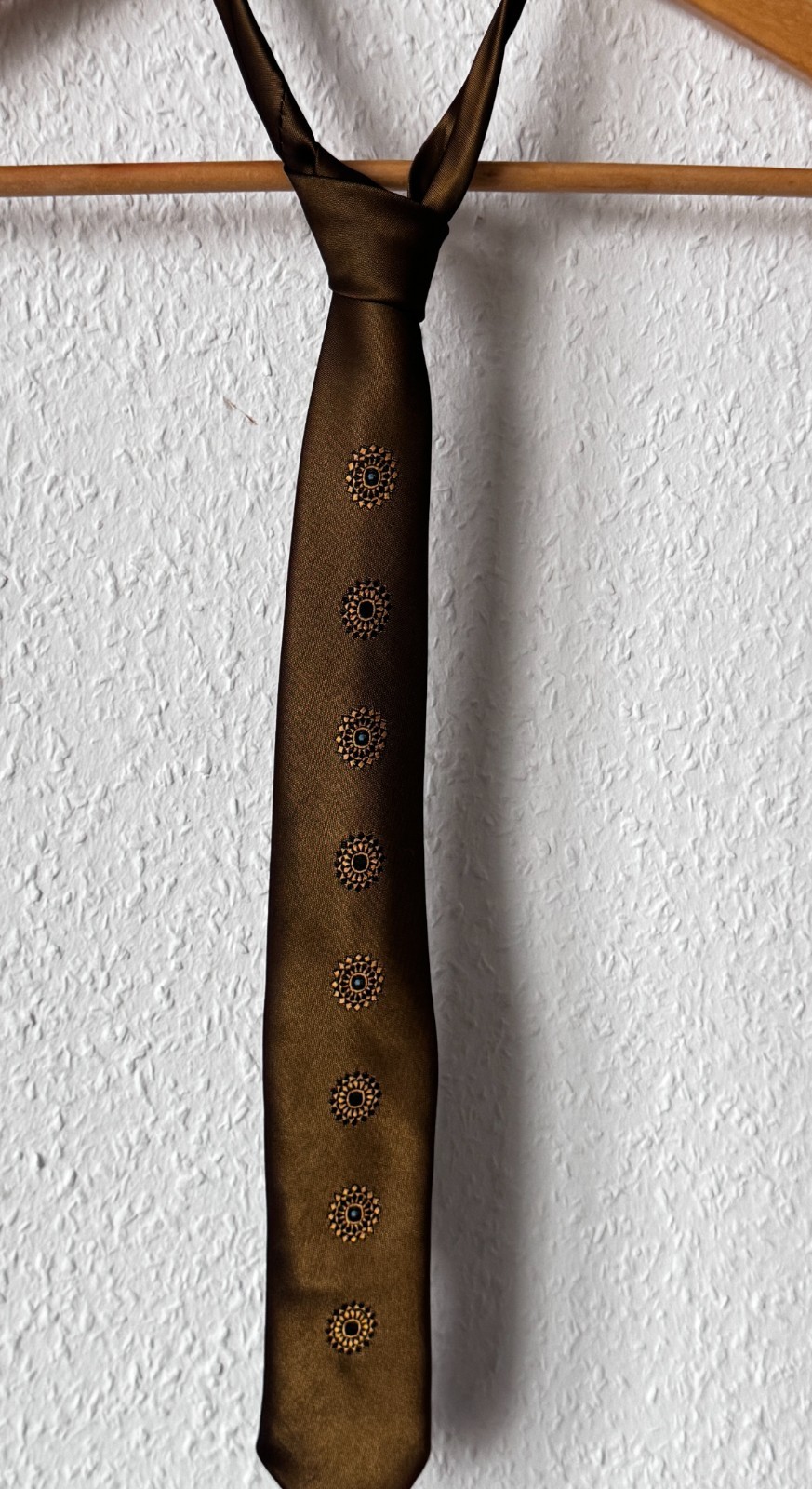 Vintage "Jewel" Brown Geometric Patterned Tie image 2