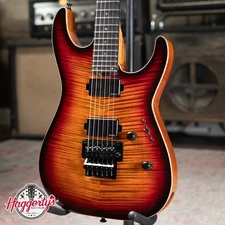 ESP USA Custom Shop M-II FR Electric Guitar - Tiger Eye Sunburst with Hardshell