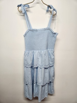 Buffalo David Bitton Women's Violette Tiered Midi Cotton Dress, Sz XL, Baby Blue