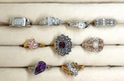 Vintage 9pc Costume Jewelry Ring Lot 4 Signed Avon