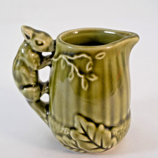 Sylvac 1993 Miniature Dark Green Glazed Squirrel Jug