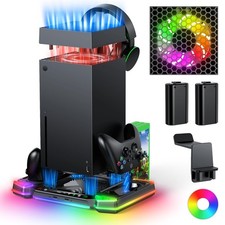 Top Auto Cooling Fan Charge Stand for Xbox Series X Console with 11 Light M...