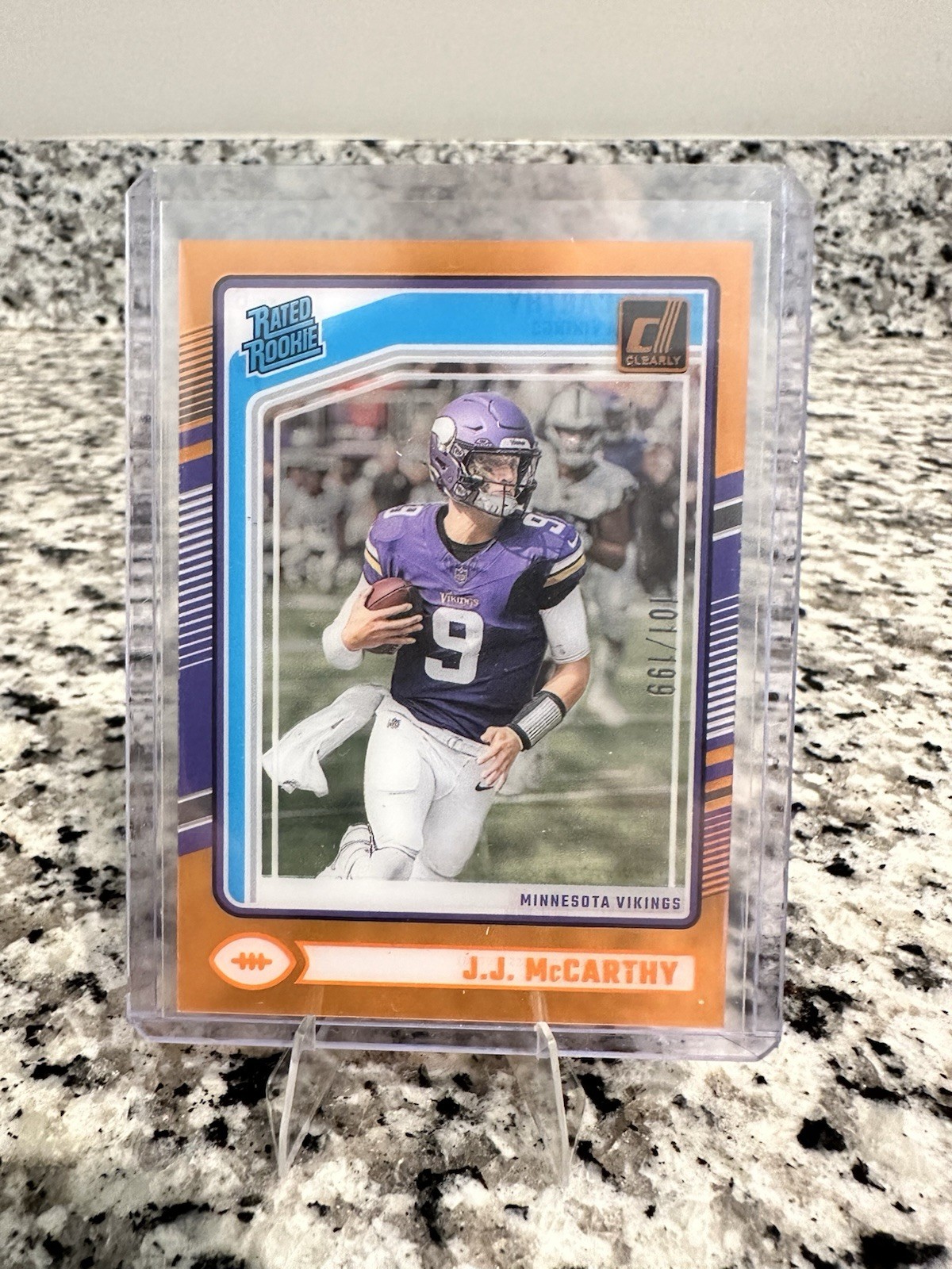 2024 Clearly Donruss - JJ McCarthy, Orange Rated Rookie /199 🔥🏈 Vikings