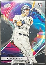 2022 Topps Chrome Cal Raleigh Rookie Card Prism Refractor Seattle Mariners