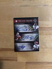 2018 Majestic Bo Scarbrough Calvin Ridley Robert Foster Team Signs Auto #/25