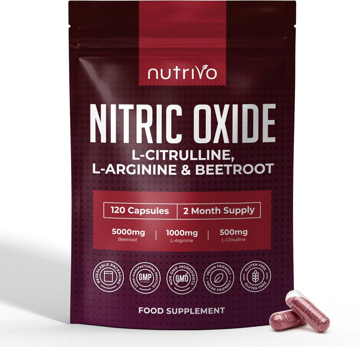 Nitric Oxide Complex 6500mg+ L-Citrulline AAKG Beetroot S7® Pump Energy 120