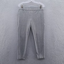 Talbots Womens Skinny Ankle Pull On Pants 8 Petite Gray Houndstooth Plaid