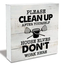 Please Clean up After Yourself Wood Box Sign Rustic Wooden Box Sign Farmhouse...