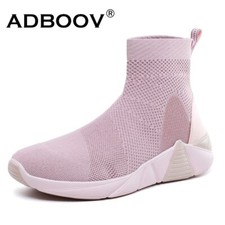 Nuevo Botines Transpirables Mujer Verano Tenis Plataforma Plana Zapatos Mujer Calcetín
