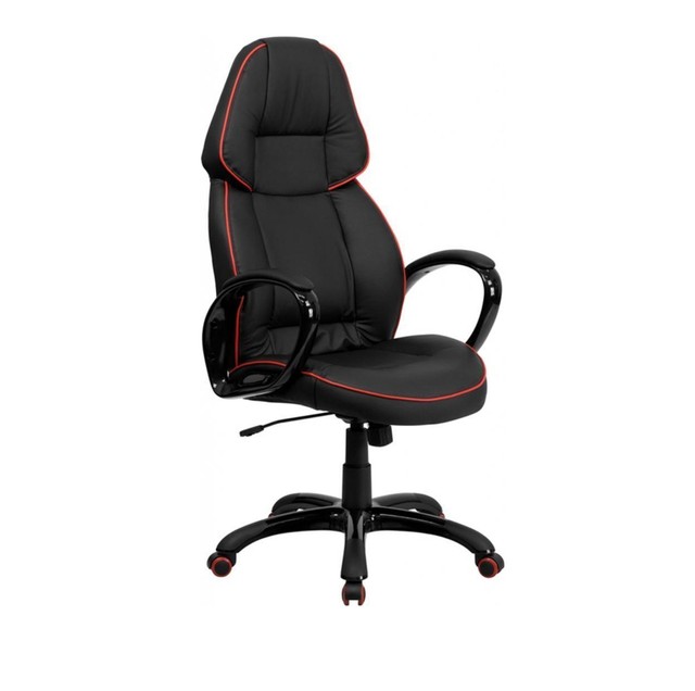 Flash Furniture High Back Black Vinyl Executive Office Chair With Flash Furniture High Back Black Vinyl Executive Office Chair With Red Pipeline