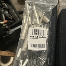 *Lot of 6* Seismic Audio 1 Foot TRS Male to Dual 1/4 Inch TS Y Splitter