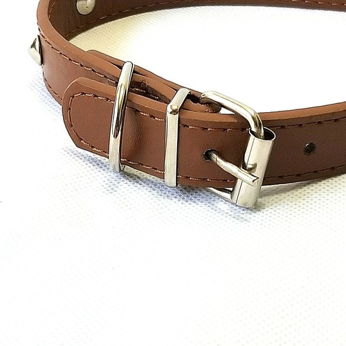 Cat, Dog Leather Collar with Spike Rivets Adjustable 16 " - Picture 21 of 23