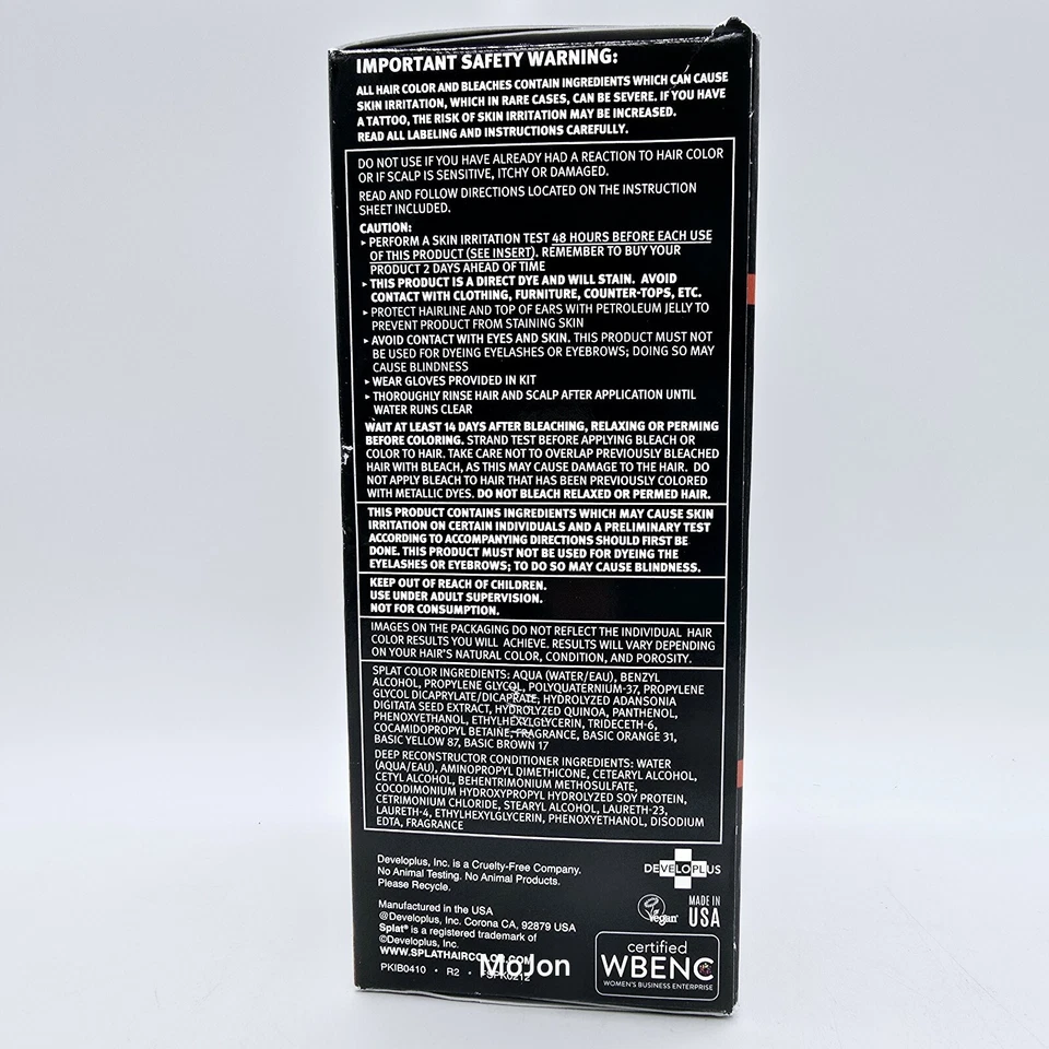 Lote de 2 Kit de Color de Cabello Semipermanente Ámbar Medianoche Colores Rebeldes Splat Foto 3 de 4