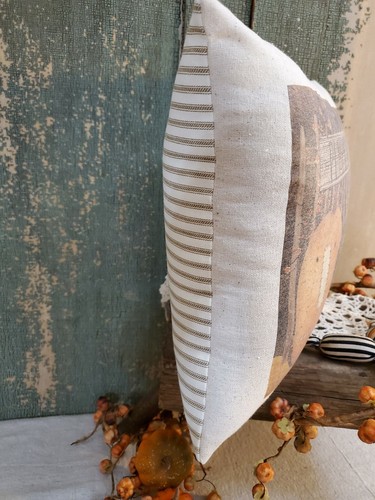 ALMOHADA DE OTOÑO DE COLECCIÓN DE ARTE POPULAR PRIMITIVO PARCHE DE CALABAZA HALLOWEEN OTOÑO - Imagen 5 de 6