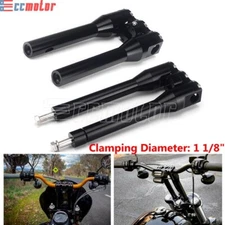 1 1/8" Straight Handlebar Riser 10" 11" Club Style For Harley Touring Softail XL
