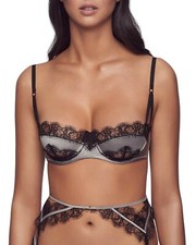 KIKI DE MONTPARNASSE Sensuel Silver Underwire Balconette Bra L63508 Size 36B