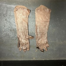 Vintage Long 3/4 Sleeve Opera Chocolate Leather Gloves