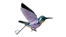 Metal Hanging Hummingbird Figurine Lavender Green Garden or Home Decor