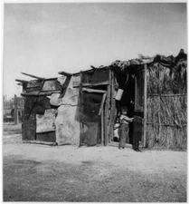 8" x 10" Photo 1935 Great Depression Date picker's home, Coachella 2 children in