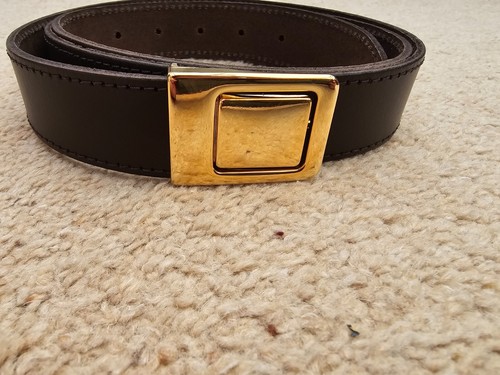 Men's Brown Real Leather Belt XL 127cm - Imagen 2 de 10