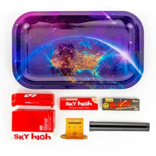 Metal Rolling Tray 'Merica Combo Bundle Kit RAW, SKY HIGH Gift Pack Set #8