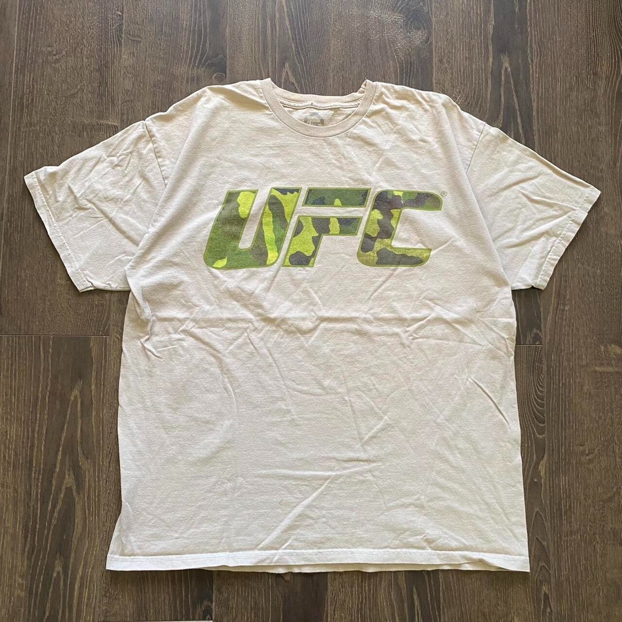 Y2K UFC camo logo large front print t-shirt size XL