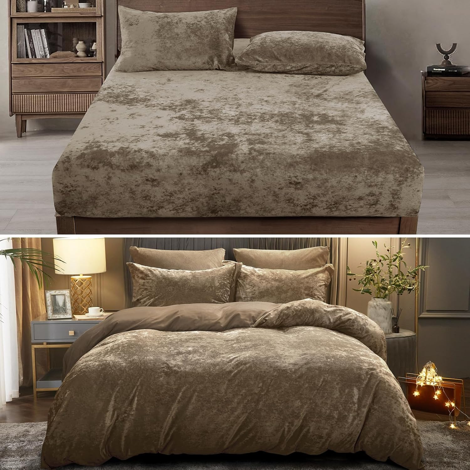 Truly Velvet Fitted Sheet Queen Size +  Truly Velvet Duvet Cover Set Queen Size