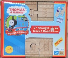 Thomas  Friends Wood Track - 2" Straight Track - 4 pcs 99904 Learning Curve NEW