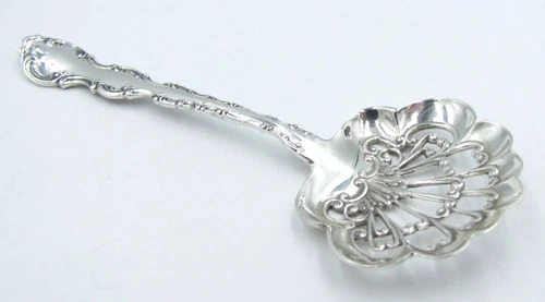 Unused Vintage Antique GORHAM STRASBOURG Sterling Silver Pierced Bon-Bon Spoon