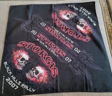 Sturgis Biker Rally Bandana Flames Skulls Harley Davidson Dew Rag Handkerchief 