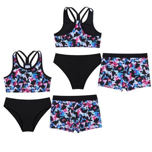 Kids Girls Swimwear Outfit Swimsuit UPF 50+ Sun Protection Bathing Suit Beach - Picture 20 of 38
