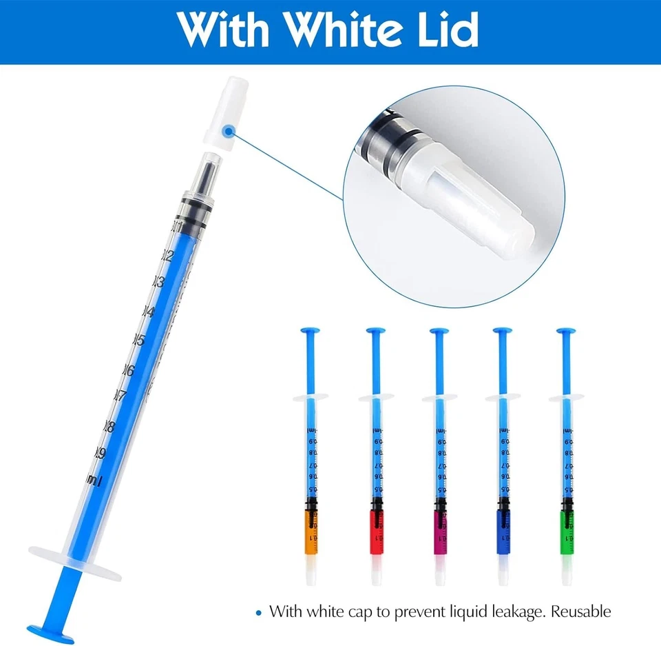 1Ml Syringes 40 Pack Colostrum Syringe Plastic Syringes with Cap,Disposable - Image 3 of 4