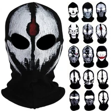 Unisex Ghost Print Stocking Balaclava Mask Good for Costume Halloween Cosplay