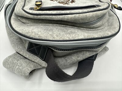 RARE Y2K Velour JUICY COUTURE Full Size Gray Backpack  display picture 3
